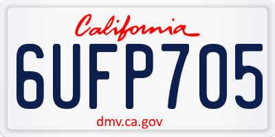 CA license plate 6UFP705