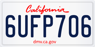 CA license plate 6UFP706