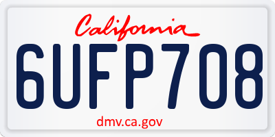 CA license plate 6UFP708