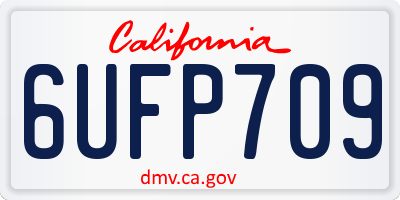 CA license plate 6UFP709