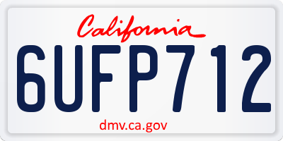CA license plate 6UFP712