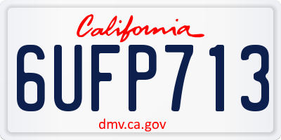 CA license plate 6UFP713
