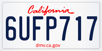 CA license plate 6UFP717