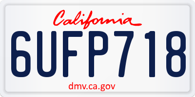 CA license plate 6UFP718