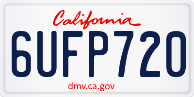 CA license plate 6UFP720
