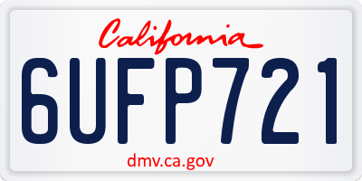 CA license plate 6UFP721