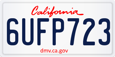 CA license plate 6UFP723