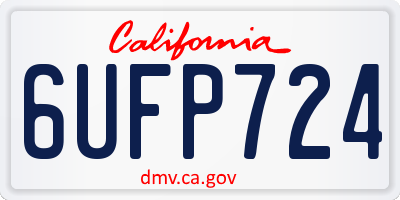 CA license plate 6UFP724