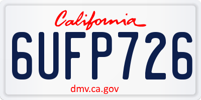 CA license plate 6UFP726