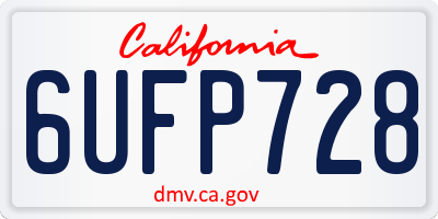 CA license plate 6UFP728