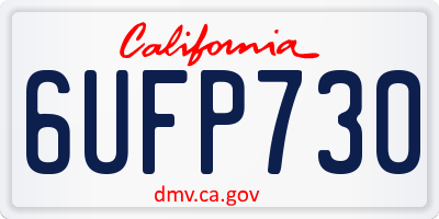CA license plate 6UFP730