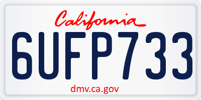 CA license plate 6UFP733