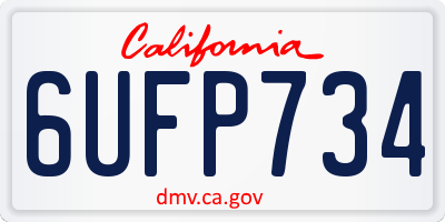 CA license plate 6UFP734