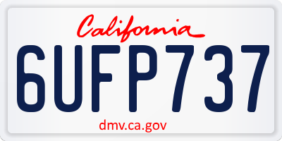 CA license plate 6UFP737