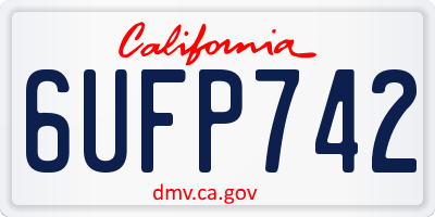 CA license plate 6UFP742