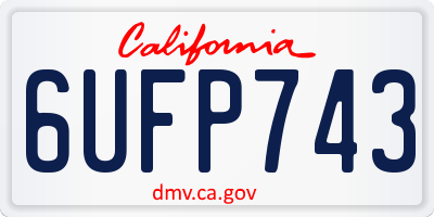 CA license plate 6UFP743