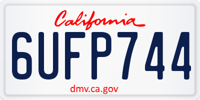 CA license plate 6UFP744