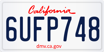 CA license plate 6UFP748