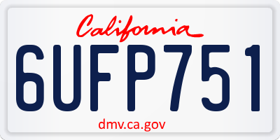 CA license plate 6UFP751