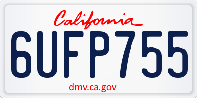 CA license plate 6UFP755