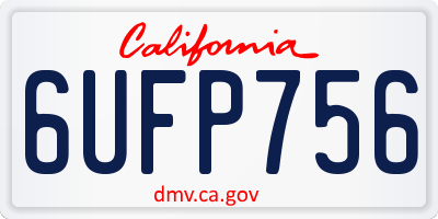 CA license plate 6UFP756