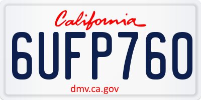 CA license plate 6UFP760