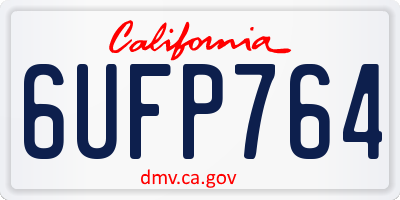 CA license plate 6UFP764