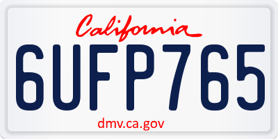 CA license plate 6UFP765