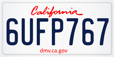 CA license plate 6UFP767