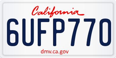 CA license plate 6UFP770