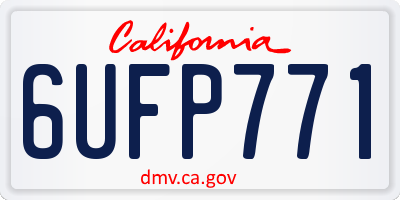 CA license plate 6UFP771