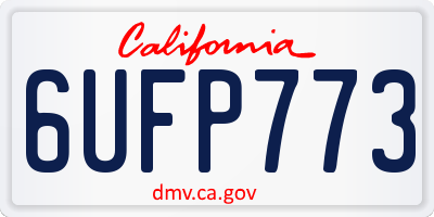 CA license plate 6UFP773