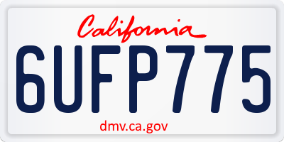 CA license plate 6UFP775