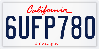 CA license plate 6UFP780