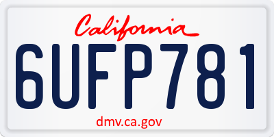CA license plate 6UFP781
