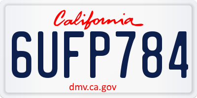 CA license plate 6UFP784