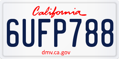 CA license plate 6UFP788