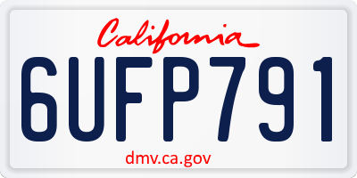 CA license plate 6UFP791