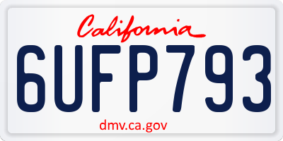 CA license plate 6UFP793