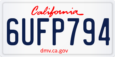 CA license plate 6UFP794