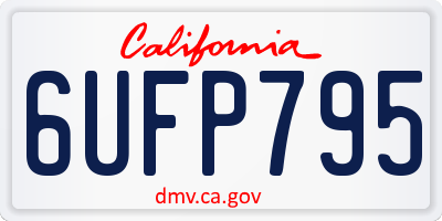 CA license plate 6UFP795