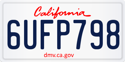 CA license plate 6UFP798