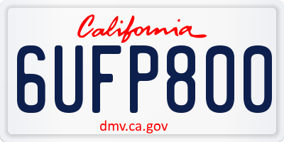 CA license plate 6UFP800