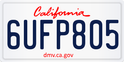 CA license plate 6UFP805