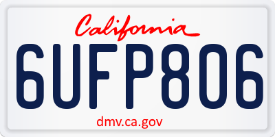 CA license plate 6UFP806