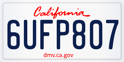 CA license plate 6UFP807