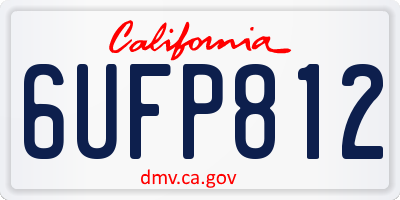 CA license plate 6UFP812