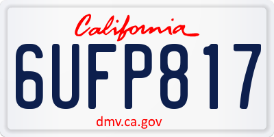 CA license plate 6UFP817