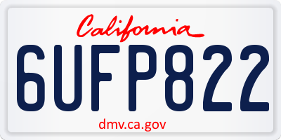 CA license plate 6UFP822