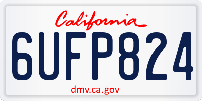 CA license plate 6UFP824